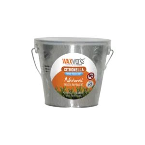 Galvanised Citronella Candle Bucket With Wind Resistant Wick