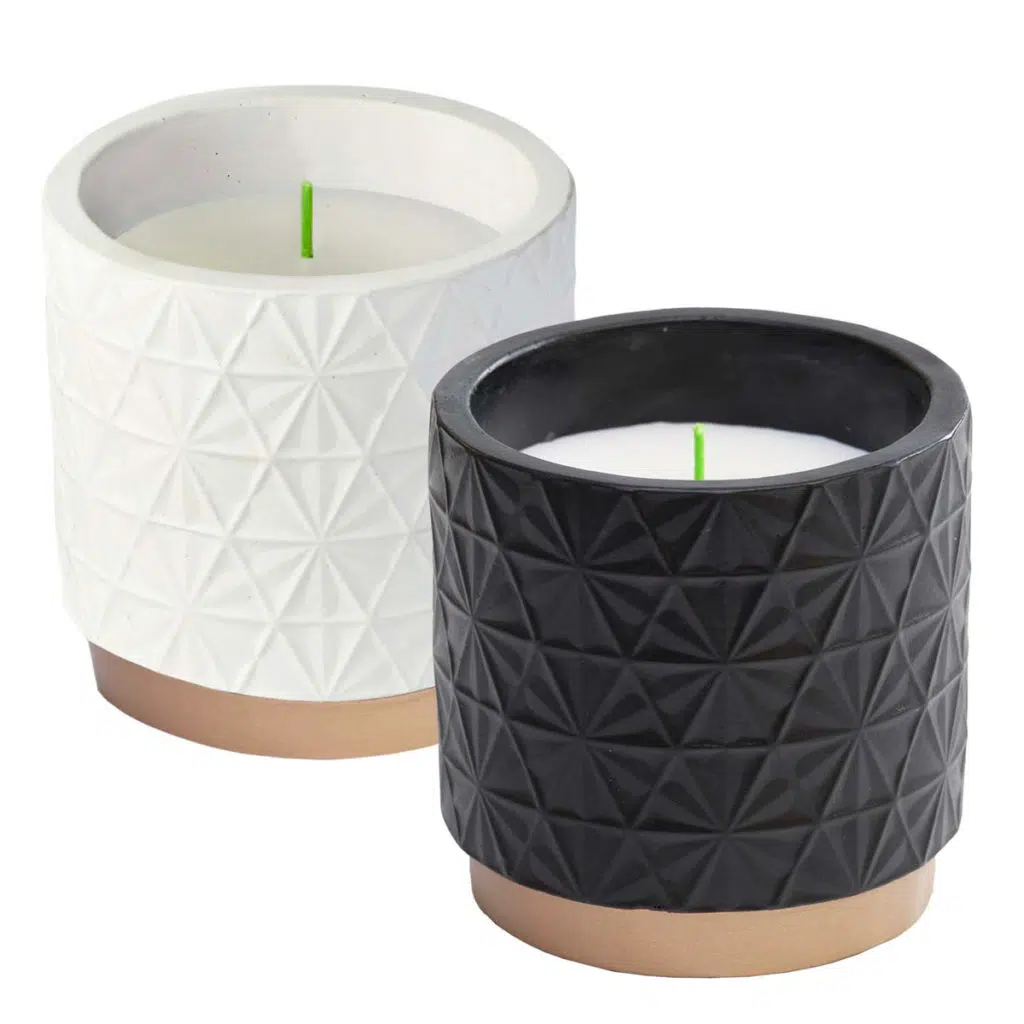 Prism Pot With Rose Gold Base Citronella Candle Wind Resistant Wick