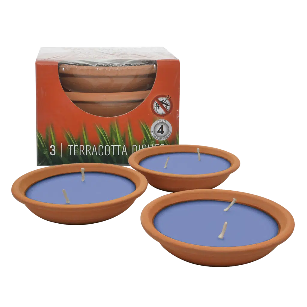 Terracotta Pie Dish Citronella Candle 3pack