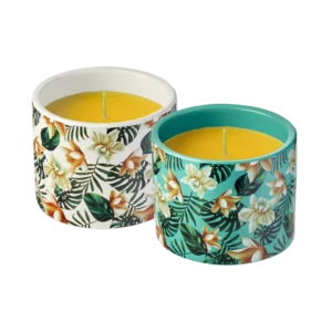 Tropical Strength Funky Florals Citronella Candle With Wind Resistant Wick